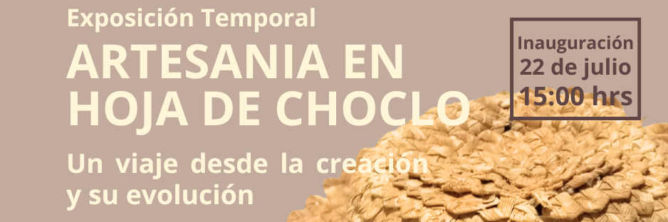 Afiche con foto de un sombrero trenzado en hoja de choclo