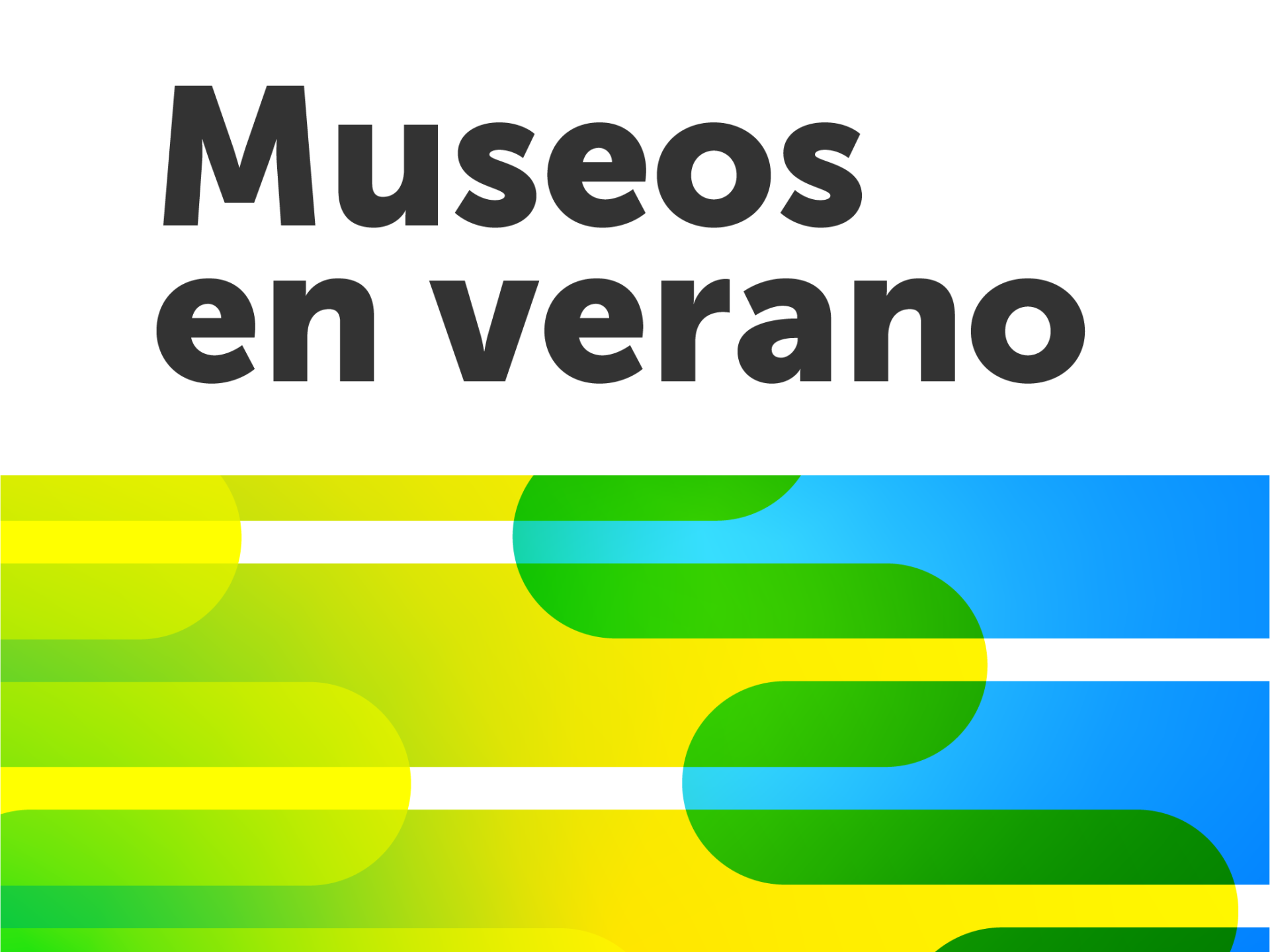 Gráfica en tono verde, amarillo y celeste que incluye la frase "Museos en Verano"
