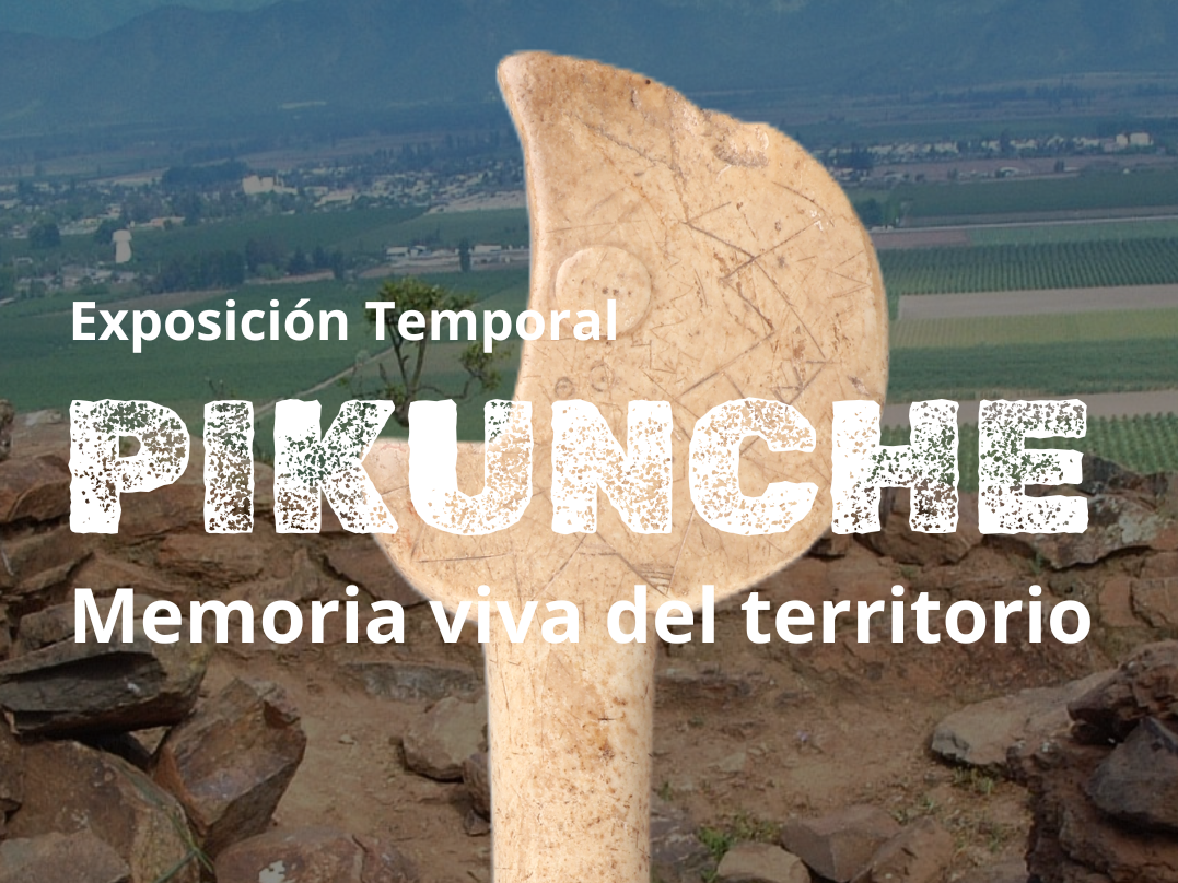 Foto de tokikura de piedra con el texto Pikunche memoria viva del territorio